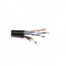 mixed Кабель UTP 4PR 24AWG CAT5e + 2x0,75 + TR-FG8 (с жилами питания 0,75мм,кв и тросом) OUTDOOR OptimLAN