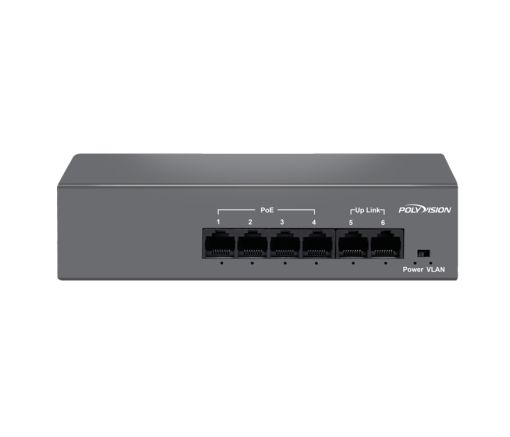 Неуправляемый 6 портовый коммутатор с функцией PoE PND-04P-2M (55W) 