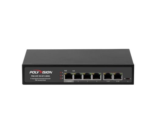 6-портовый интеллектуальный PoE-коммутатор PND-04P-2M-BT1 (80W)