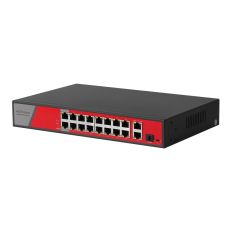 Гибридный гигабитный 16+2+1 портовый AI коммутатор PND-16P-2G1F-BT2 (300W) 