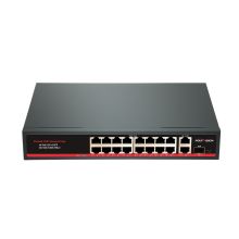 Неуправляемый 19 портовый коммутатор с функцией PoE PND-16P-2G1F (200W) Неуправляемый 19 портовый коммутатор с функцией PoE PND-16P-2G1F (200W)