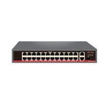 Неуправляемый 27 портовый коммутатор с функцией PoE PND-24P-2G1F (300W) Неуправляемый 27 портовый коммутатор с функцией PoE PND-24P-2G1F (300W)