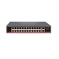 Неуправляемый 27 портовый коммутатор с функцией PoE PND-24P-2G1F (300W) 