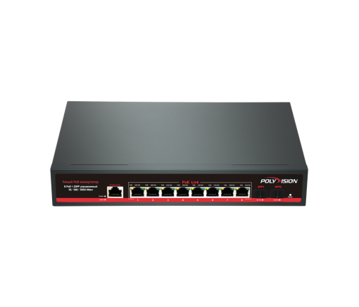 10-портовый гигабитный L2 PoE-коммутатор PND-M8GP-2F (120W)  купить