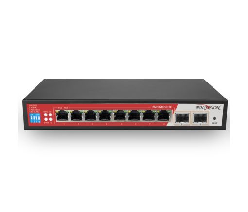 10-портовый управляемый PoE-коммутатор PND-M8GP-2F 