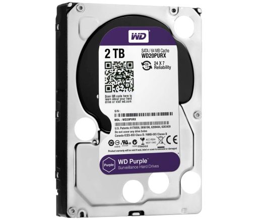Жесткий диск HDD WD20PURX 2000 GB (2 TB) Purple (Western Digital) 
